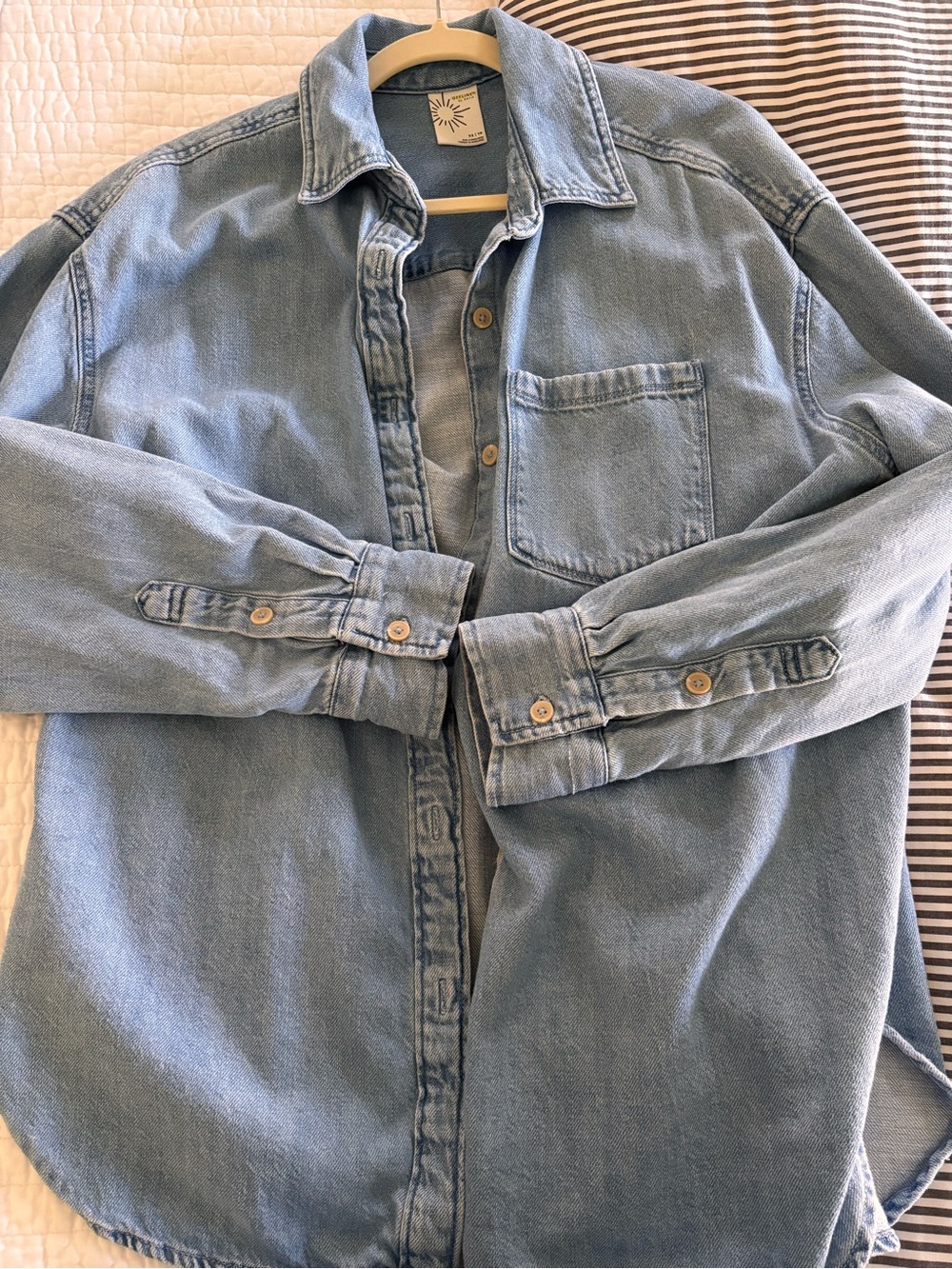 Light Blue Denim Button-Down Shirt